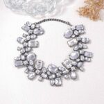 Womens Irregular Geometric Rhinestone Necklace - View 1