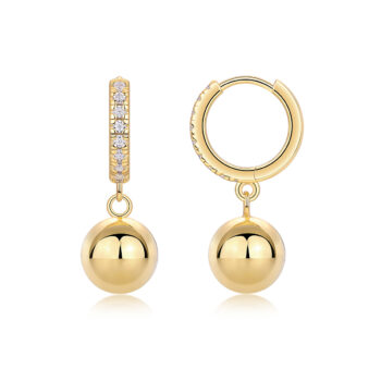 Modern Gold Beads - Luxurious And Fashionable Light Luxury Jewelry And Silver Stud Earrings Set With Top-quality Moissanite, S925 Silver-plated Gold