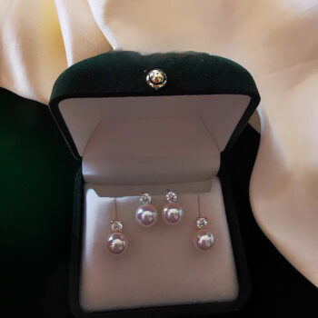 silver earrings Womens Pearl Stud Earrings In Sterling Silver With Intense Brilliance