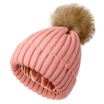 Soft Beanie Fluffy Ball Cap Warm Knitted Hat - View 2