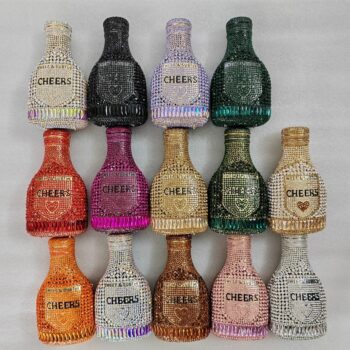 Champagne Bottle Rhinestone Evening Clutch Women's Bag - View 1