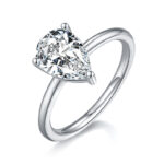 Pear-shaped Moissanite Set With Top-quality Moissanite Luxury And Fashionable Light Luxury Jewelry Silver Ring S925 Silver El