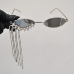 korean style glamorous Korean-style Luxury Glamorous Rhinestone-tasseled Sunglasses With A Niche Designer-inspired Look