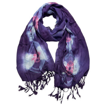 lilac purple floral Lilac Purple Floral Tassel Trim Scarf,offers Graceful Movement Flowy Boho Scarf,vacation,daily Life,eveni