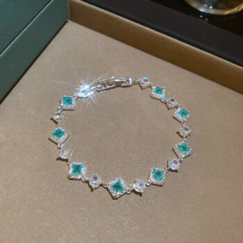 zircon bracelet Geometric Square Zircon Bracelet Elegant Sparkling Women Is Everyday Jewelry