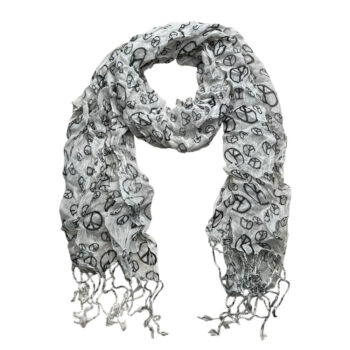 black white print Black & White Print Viscose Scarf - Geometric Pattern Scarf 63inchx22inch
