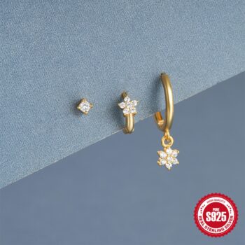 Stylish S925 Sterling Silver Candy-themed Three-piece Set With Colorful Zircon Stars - View 1