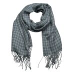 2pcs deep fringe 2pcs Deep Fringe Adds Movement Grey Acrylic Scarf With Fringe ,Luxe Look For Evening Wear,Scarf,vacation,dai