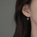 silver earrings One Thought 925 Sterling Silver Flower Earrings For Women