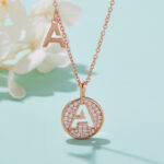 silver necklace One Of The 26 Letters, A, Set With Top-quality Moissanite, Luxurious And Fashionable Light Luxury Trend Jewel