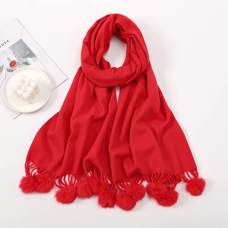 50da7c5b-10b5-4277-a665-4dc5edcf6c19 Solid Color Cashmere Like Scarf With Fleece Lining For Extra Warmth - View 2