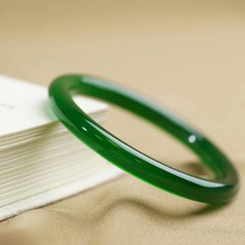 bracelet Jingle Bangle Female Natural Agate Chalcedony Bracelet Green Ice Seed Jade