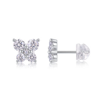 Top-quality Moissanite Luxury And Fashionable Light Luxury Jewelry Silver Stud Earrings S925 Silver Plated Platinum - View 1