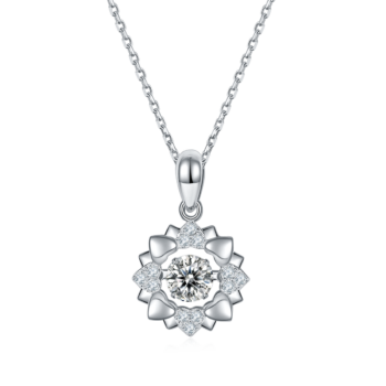 Set With Top-quality Moissanite, This Luxurious And Fashionable Light Luxury Trend Jewelry Necklace Pendant Is Made Of S925 Silver Electroplated With Platinum
