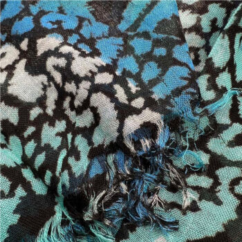 turquoise printed viscose Turquoise Printed Viscose Scarf - Long Boho Scarf 72inchx22inch