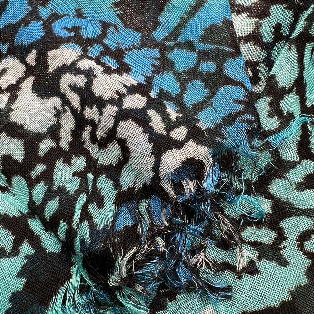 52a38b05-a815-43c2-bd06-bff3f03084a5 turquoise printed viscose Turquoise Printed Viscose Scarf - Long Boho Scarf 72inchx22inch