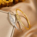 Versatile Full Diamond Horseshoe Buckle Simple Bracelet - View 1