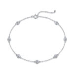 Dynamic Bubble - A Fashionable And Light Luxury Jewelry Silver Bracelet And Bracelet Set With Top-quality Moissanite, S925 Si