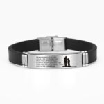 stainless steel bracelet Engraved Mom Dad To Daughter Son Painting Stainless Steel Silicone Bracelet Bangle