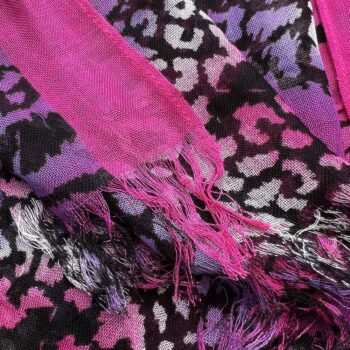 Hot Pink Printed Viscose Scarf - Extra Long Scarf 72inchx22inch - View 2