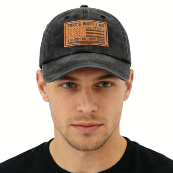 I FIX Black Hat For Men Women, Adjustable Embroidered Wash Cotton Baseball Cap - View 1
