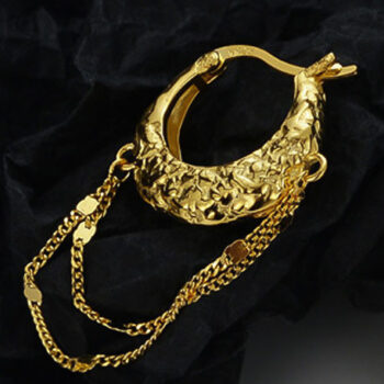 S925 Sterling Silver Irregular Lava Texture Earrings - View 1