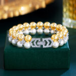 Micro Inlaid Zircon Banquet Evening Dress Shell Pearls Hand Jewelry - View 1