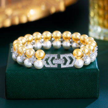 Micro Inlaid Zircon Banquet Evening Dress Shell Pearls Hand Jewelry - View 1