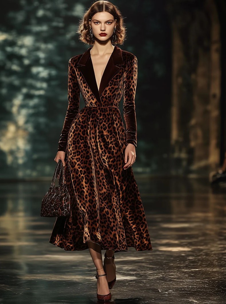 58d392d9-81d3-48f1-ae3a-c02136b2548b.jpg lapel dress Retro Velvet Leopard-Print Colorblock Lapel Dress