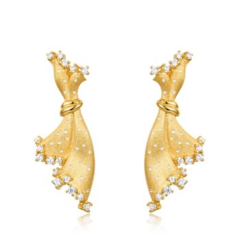 Drawing Craft Small Skirt With Pure Silver Earrings For Women - View 2