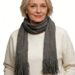 grey dyed acrylic Grey Dyed Acrylic Skinny Scarf - Lightweight Scarf 63inchx8inch