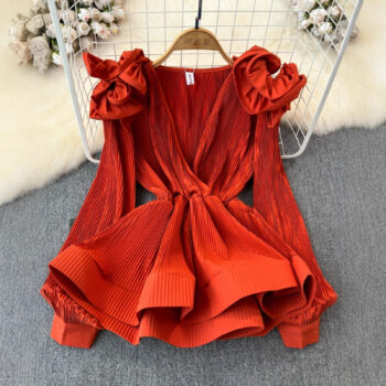 Ruffled-waist Blouse For Women Niche Style - View 2
