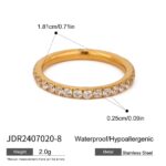 zircon ring Zircon Open Womens Titanium Steel Ring That Wont Fade