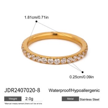 zircon ring Zircon Open Womens Titanium Steel Ring That Wont Fade