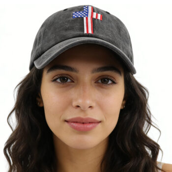 2pcs Christian American Flag Cross Baseball Cap Adjustable Embroidered Jesus Hat Patriotic Religious Gift For Men Women - Vie