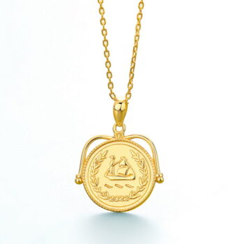New Lightweight Luxury Niche Fashion Antique Coin Pendant - View 2