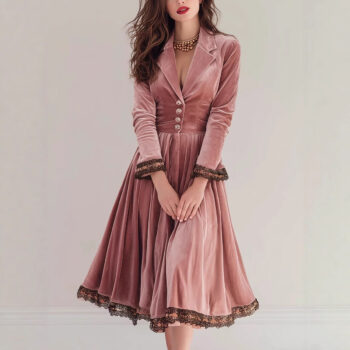 maxi dress Velvet Paneled Lace Maxi Dress