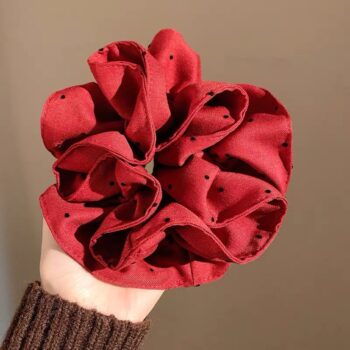 year red satin New Year Red Satin Oversized Hair Tie For Women