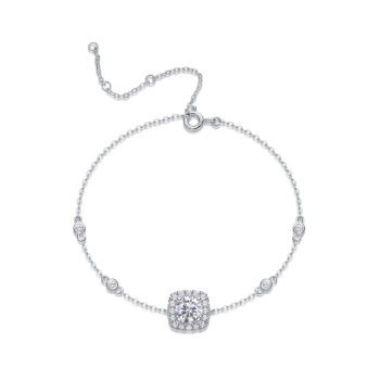 Long-lasting Love - Luxurious And Fashionable Light Luxury Jewelry Silver Bracelet And Bracelet Set With Top-quality Moissanite, S925 Silver-plated Platinum