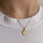 Stainless Steel Embossed Portrait Gold Coin Necklace For Women - View 1