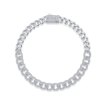 silver bracelet Set With Top-quality Moissanite, This Luxurious And Fashionable Light Luxury Jewelry Silver Bracelet Is Made