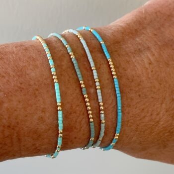 Bohemian Colorful Seed Bead Elastic Bracelet - View 2