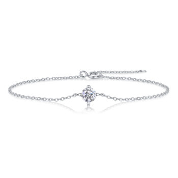 Cross-linked Bracelet - Set With Top-quality Moissanite, A Luxurious And Fashionable Light Luxury Jewelry Silver Bracelet, S9