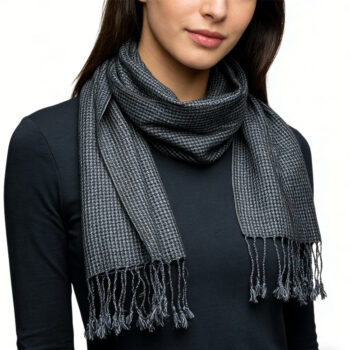 2pcs Grey Textured Minimalist Tone-on-tone Jacquard Scarf ,Luxe Look For Evening Wear,Scarf,vacation,daily Life,evening Party