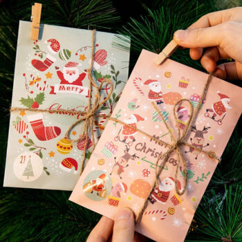 piece christmas advent 48-piece Christmas Advent Calendar Gift Bag Set, Envelope-style Gift Bags With Countdown Number Sticke