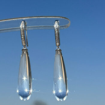 Natural Clear White Quartz Full-Clear Ear Hooks In New Chinese Style - View 1