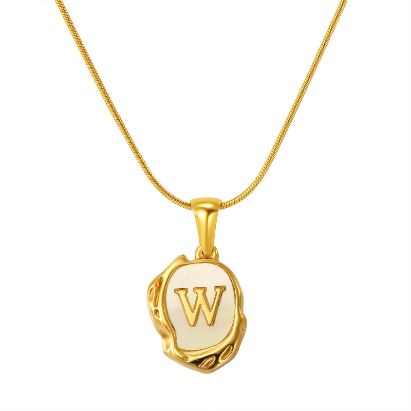 611093ea-3e61-47e2-b806-81626e830d4a Womens Lava Shell Letter Necklace Jewelry Piece - View 3