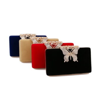 Women's Velvet Banquet Bag Evening Wear Dress Clutch - View 1
