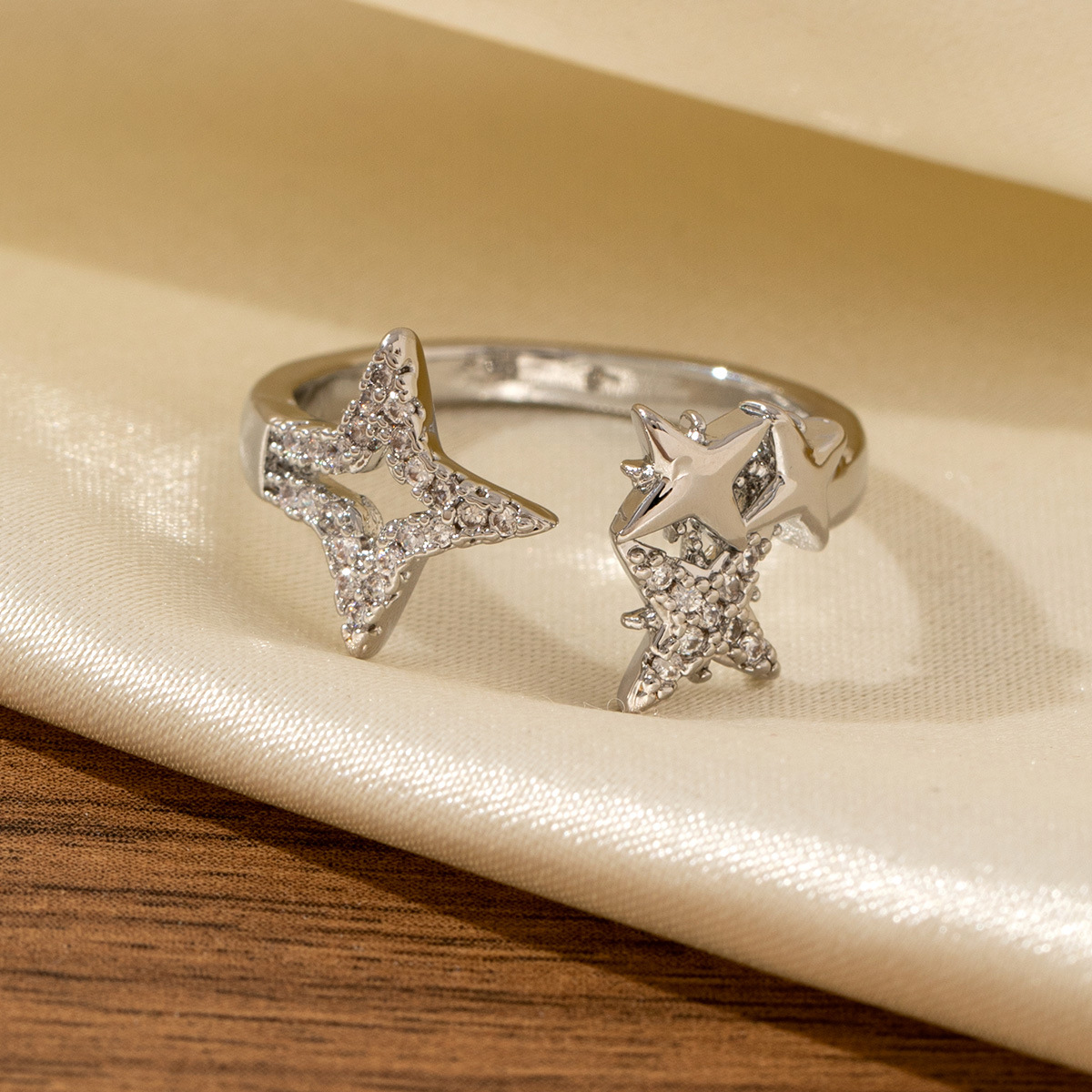 611774a6-dc88-4f31-a97c-edc79735cfba Elegant, Adjustable Symmetrical Ring For Women - View 2