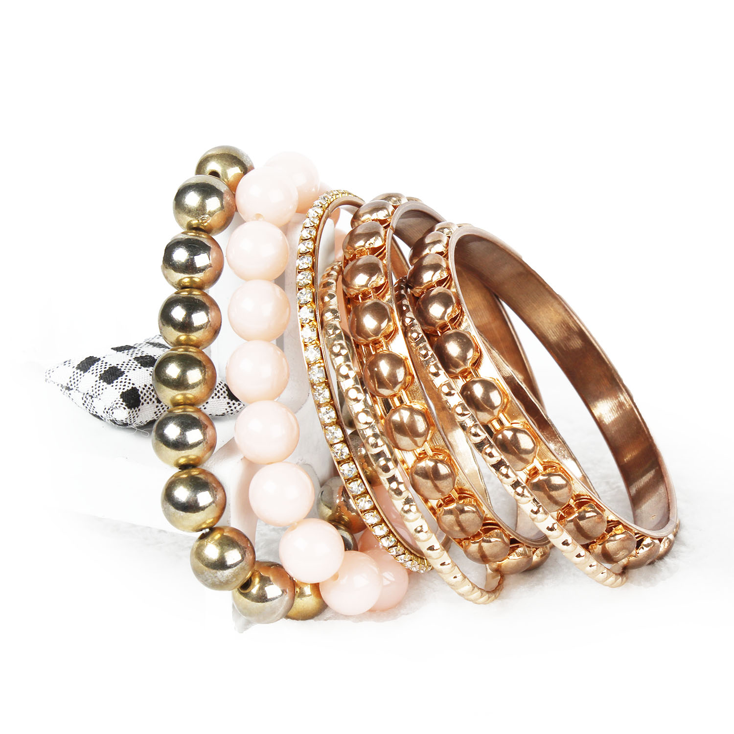 61ad22eb-3f29-49d6-b7f6-9bee516bb594 gold bracelet 7-Piece Retro Burnished Gold Inlaid Rhinestones Bangle Bracelet Set